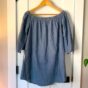 Lucca couture strapless denim dress.